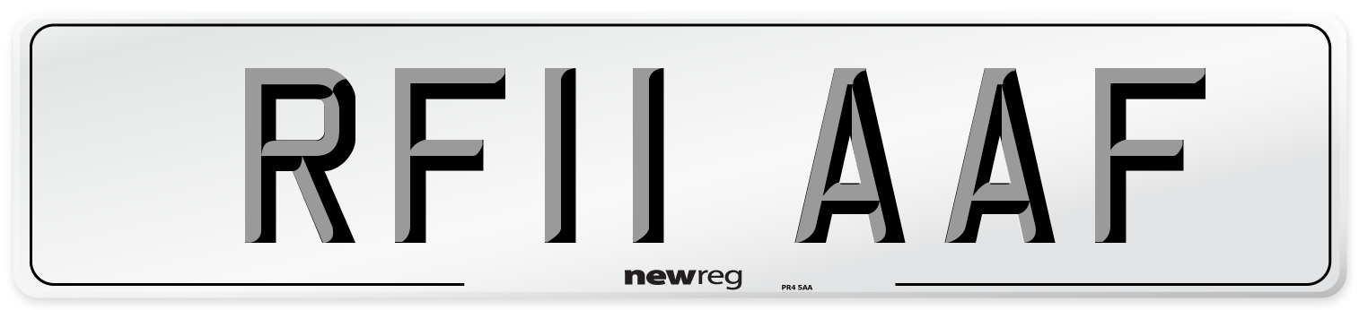 RF11 AAF Number Plate from New Reg